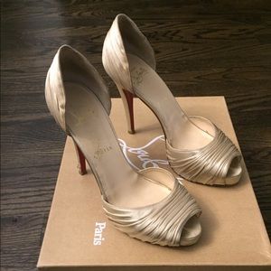 Christian Louboutin satin Armadillo D’orsay Pumps